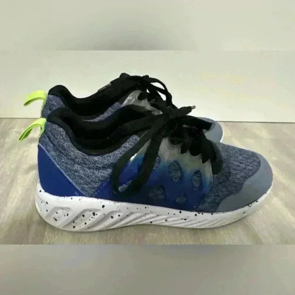 Ortholite‎ Boy's Youth sz 2 Sneakers Casual Athletic Shoes Blue Gray Black Laces